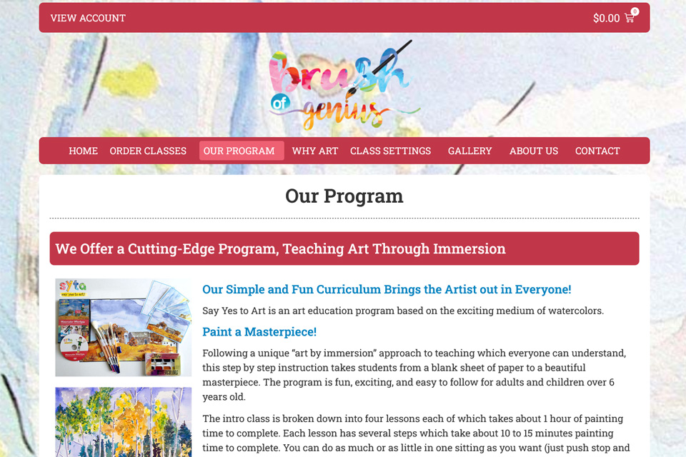 New website for Brush of Genius